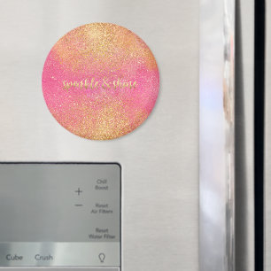 Aimant Paillettes Rose Doré Brillantes et Lumineuses