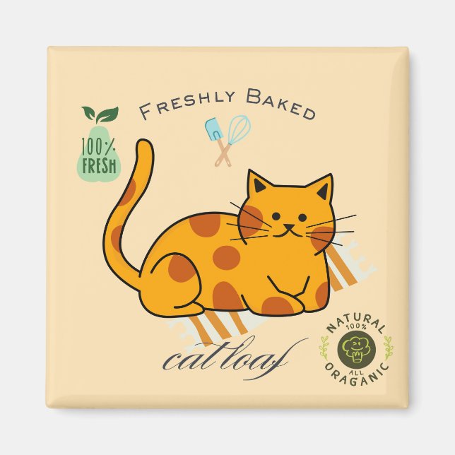 Aimant Pain de chat drôle (Devant)