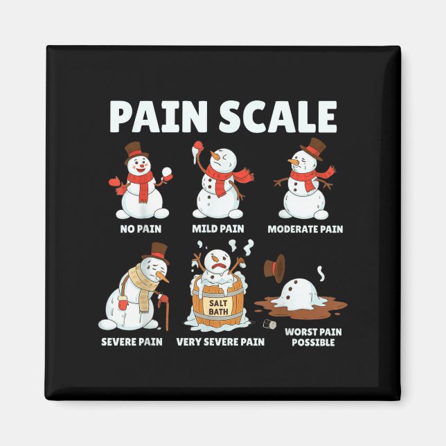 Aimant Pain Scale Snowman Xmas Funny Nurse Christmas Icu  (Devant)