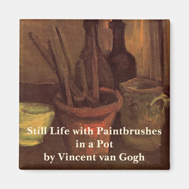 Aimant Paintbrusks Still Life en Pot par Vincent van Gogh (Devant)