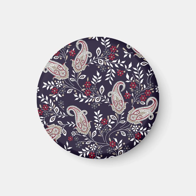 Aimant Paisley indien traditionnel, motif sans soudure. (Devant)