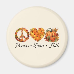 Aimant Paix, amour, automne - Citrouilles