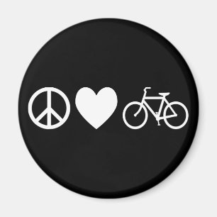 Aimant Paix Amour et Bicyclettes