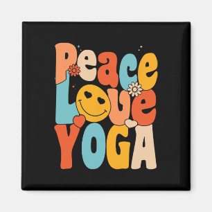 Aimant Paix Amour Yoga Yoga Rétro Mamans Yoga Grand-mère