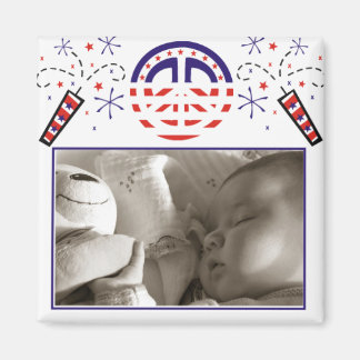 Aimant Paix et feux d'artifice Cadre photo patriotique