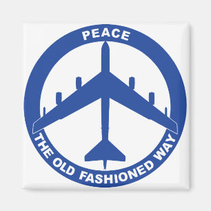 Aimant Paix et mode de vie - Bleu B-52G