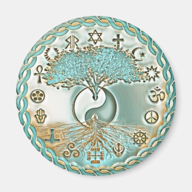 Aimant Paix mondiale Yin Yang (Devant)