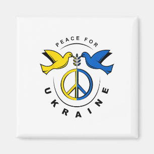 Aimant Paix pour l'Ukraine Colombe Drapeau de l'Ukraine J