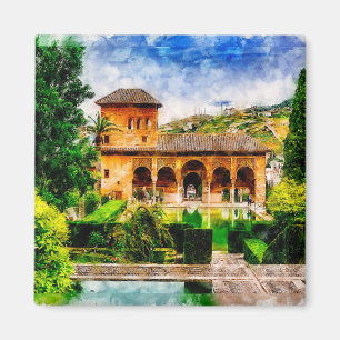 Aimant Palacio del Partal, Alhambra, Grenade, Espagne.