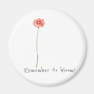 Aimant Pale Red Gerbera Daisy Rappelez-vous de Bloom Magn