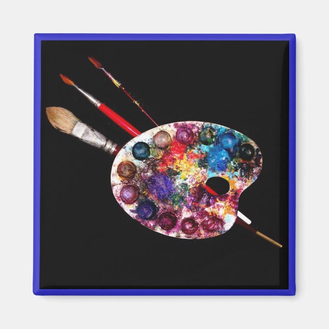 Aimant PALETTE DE COULEUR, Artiste-peintre (Devant)