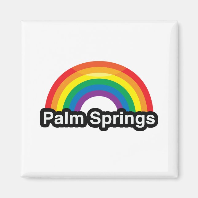 Aimant PALM SPRINGS LGBT PRIDE RAINBOW -.png (Devant)