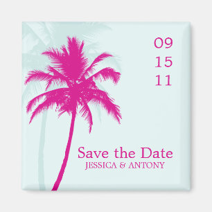 Aimant Palm Trees Wedding Save the Date or Favor
