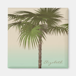 Aimant Palmier Tropical Romantique - Personnalisé