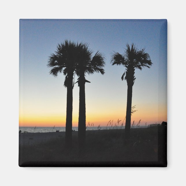 Aimant Palmiers de Captiva Island au coucher du soleil Fl (Devant)