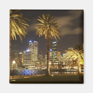Aimant Palmiers et CBD à la nuit, Sydney, Nouvelle-Écos