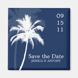 Aimant Palmiers Mariage tropical Sauvez la date ou préfér