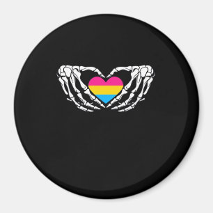 Aimant Pan Pride Skeleton Halloween Pan Goth Heart