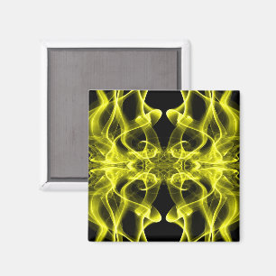 Aimant Panaches de Fumée Jaune sur Fond Noir
