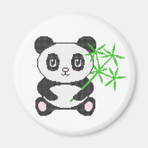 Aimant Panda à points croisés drôle