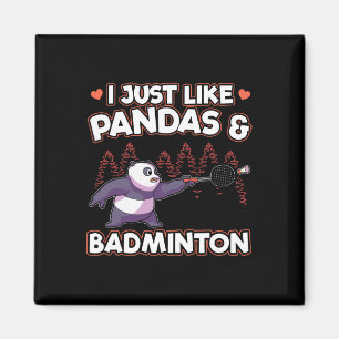 Aimant Panda Badminton I Just Love Pandas