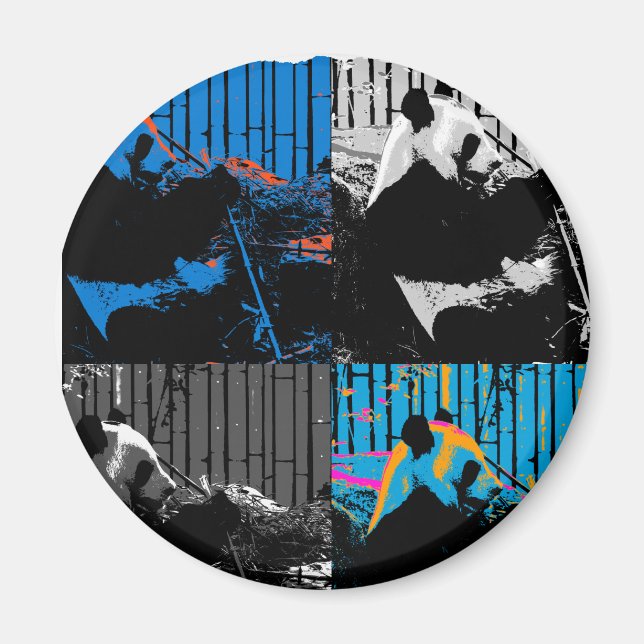 Aimant Panda Bear Multi-panel Art Design (Devant)