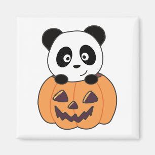 Aimant Panda En Pandas Douces Citrouilles Joyeux Hallowee