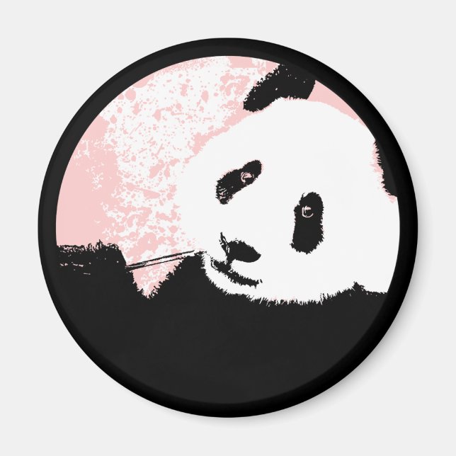 Aimant panda grunge. (Devant)