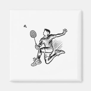 Aimant Panda Jouer Badminton Player Navette