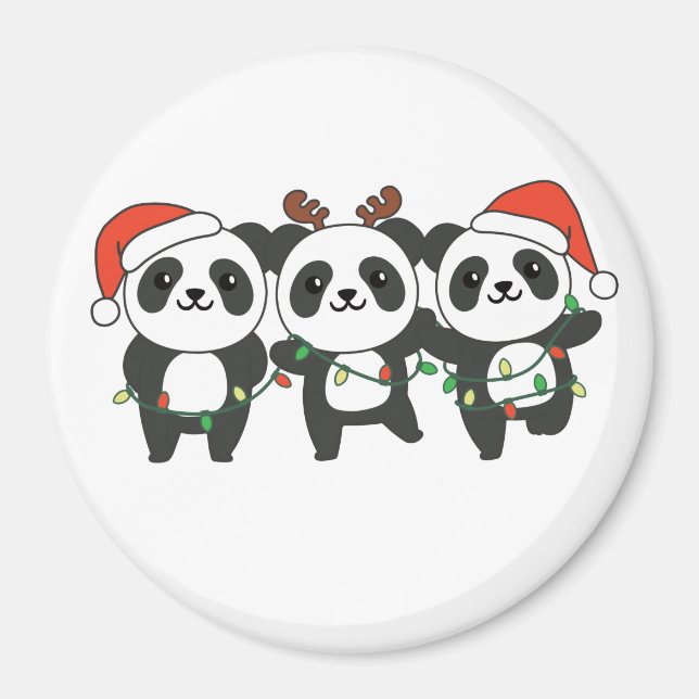 Aimant Panda Noël Animaux mignons Pandas Magn (Devant)