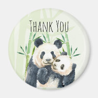 Panda Pair et Merci d'aquarelle en bambou