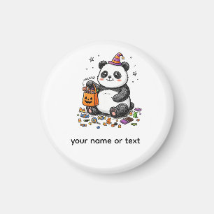 Aimant Panda potelé d'Halloween avec ventre de bonbons et