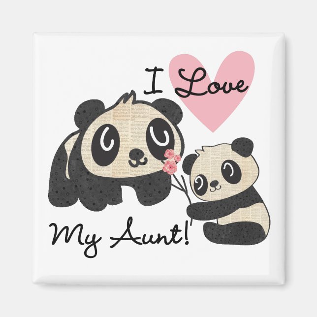 Aimant Pandas I Love My Tante (Devant)