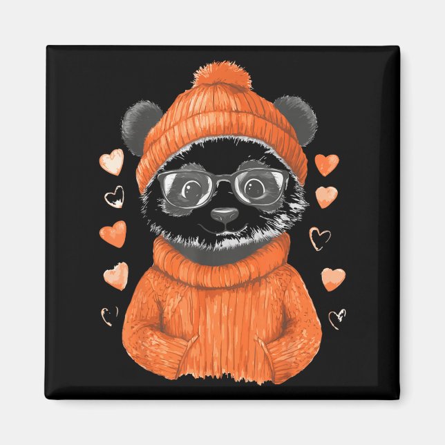 Aimant Pandas With Hearts Love Valentine's Day Women Hear (Devant)