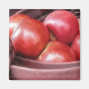 Aimant Panier des pommes rouges mûres