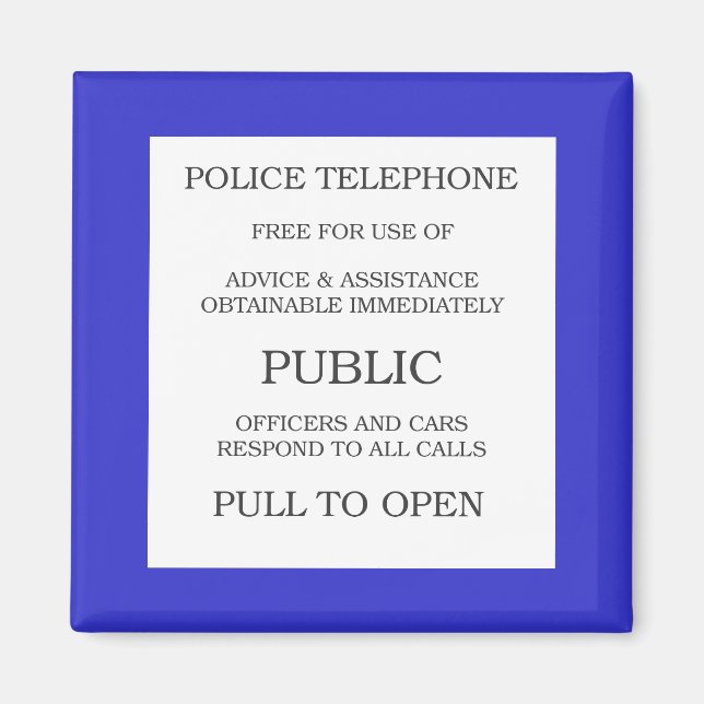 Aimant Panneau Boîte d'appel publique (Devant)