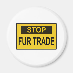 Aimant Panneau commercial Stop Fur jaune