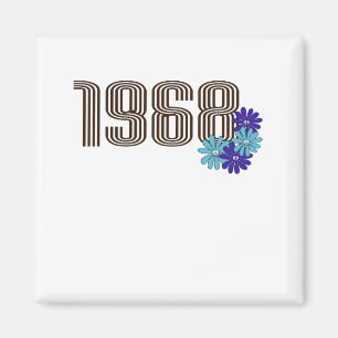 Aimant Panneau de Paix 1968 Hippie Fleur Power Aqua Purpl