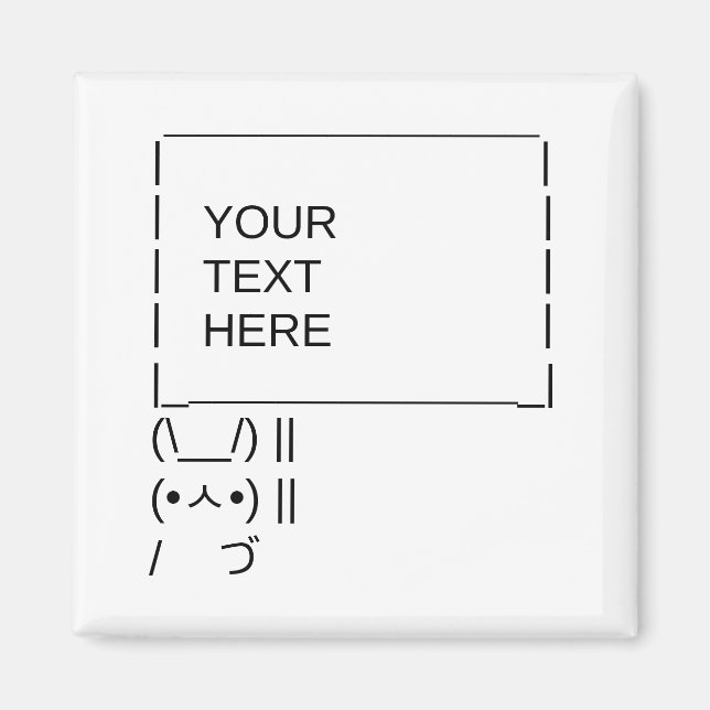 Aimant Panneau de protestation Bunny / Art texte ASCII pe (Devant)