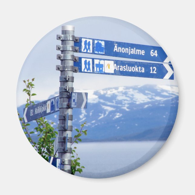 Aimant Panneau de signalisation à Staloluokta (Devant)