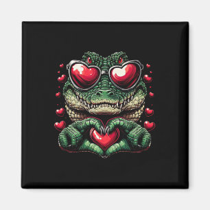 Aimant Panneau du coeur Crocodile à la main Mens Femme Cr