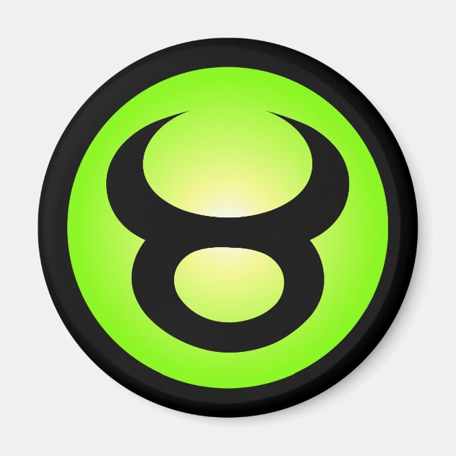 Aimant Panneau Horoscope Taurus Vert soleil (Devant)