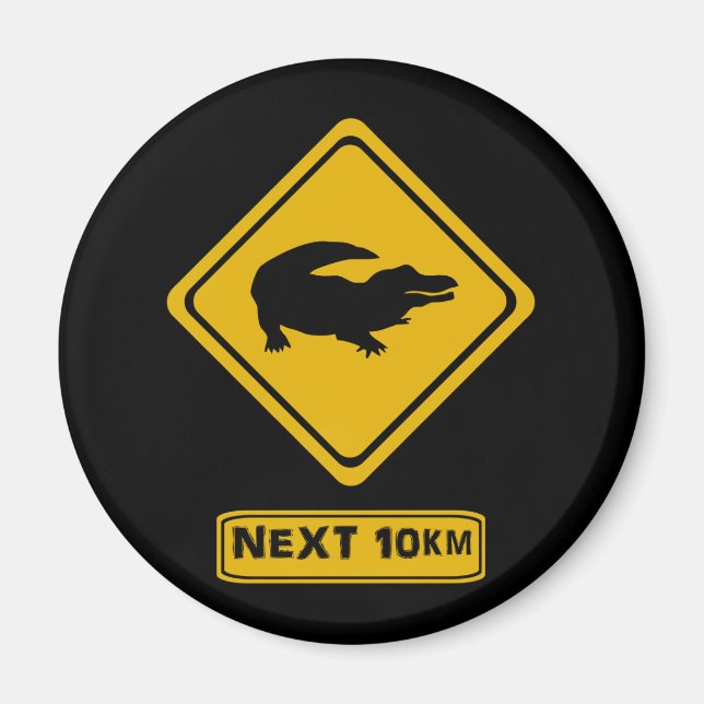 Aimant panneau routier de crocodile (Devant)