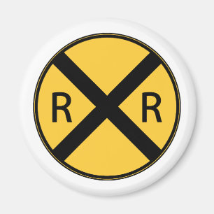 Aimant Panneau routier Traversée ferroviaire
