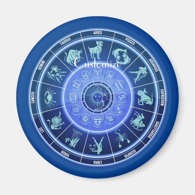Aimant Panneau solaire Zodiac Calendrier Astrologie Thund (Devant)