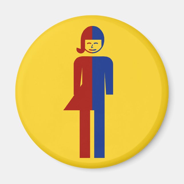 Aimant Panneau thaïlandais ⚠ toilettes Ladyboy ⚠ (Devant)