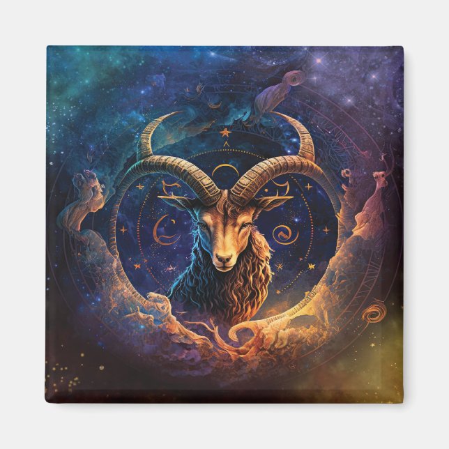 Aimant Panneau Zodiac Capricorne Design d'aquarelle (Devant)