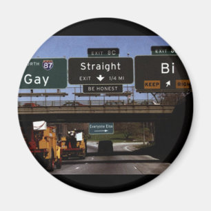 Aimant Panneaux routiers de l'homosexuel/Straight/Bi
