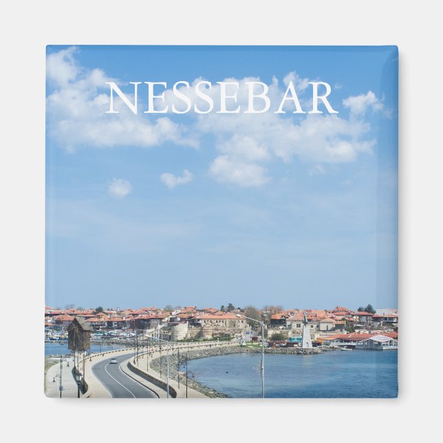 Aimant Panorama sur le Vieux Nessebar. Bulgarie (Devant)