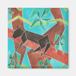 Aimant Panthère de la jungle Art abstrait original